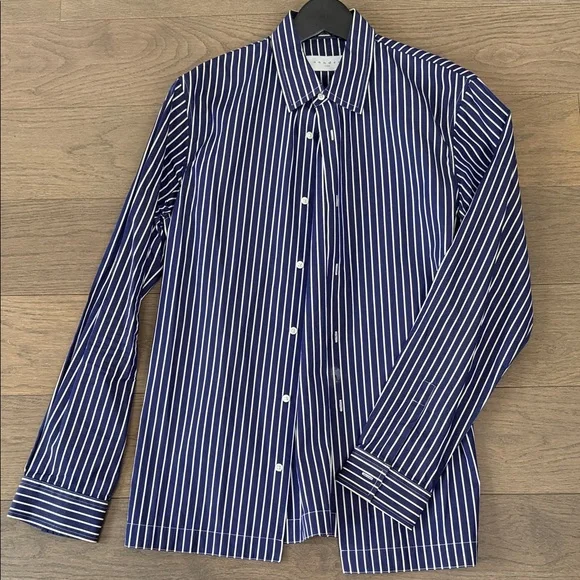 Sandro Navy Striped Men's Shirt size S - Picture 5 of 6